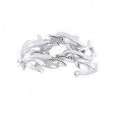 Dolphins Sterling Silver cuff Bracelet TBA192 - Bangles